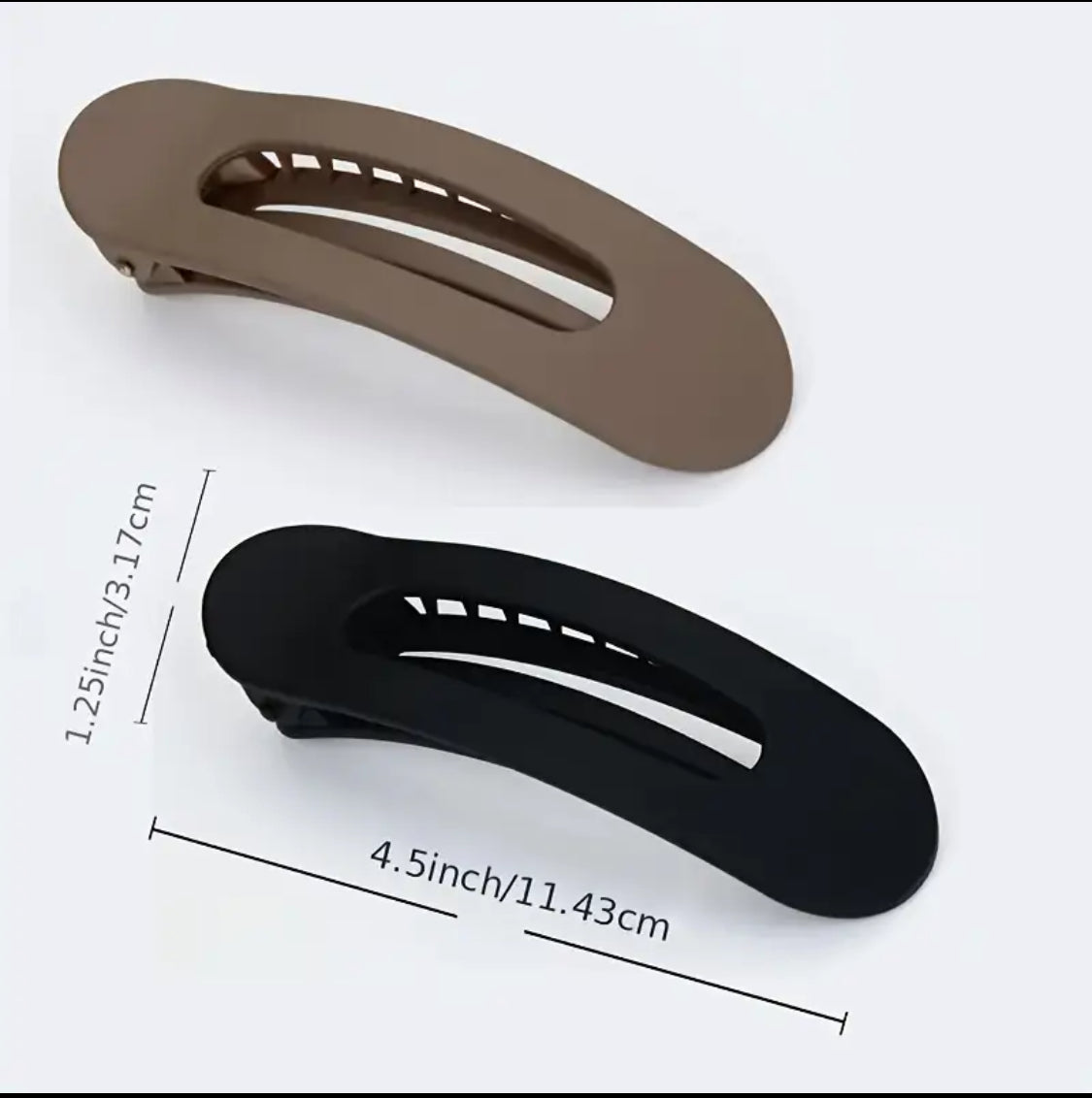 Haarklem mat set 2 stuks zwart - bruin - haarklemmen en -clips