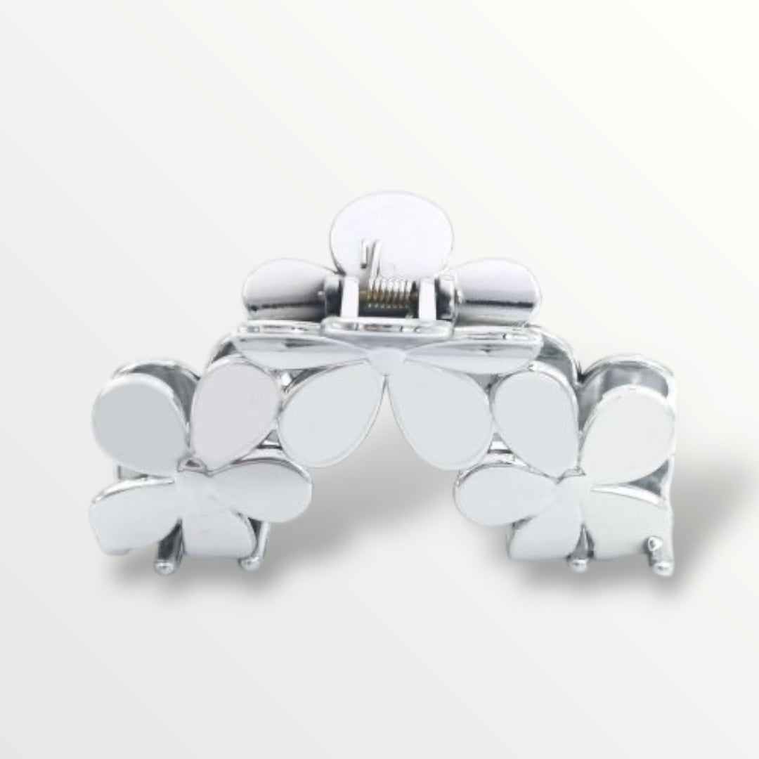 Haarklem metaal bloemen - zilver - haarklemmen en -clips