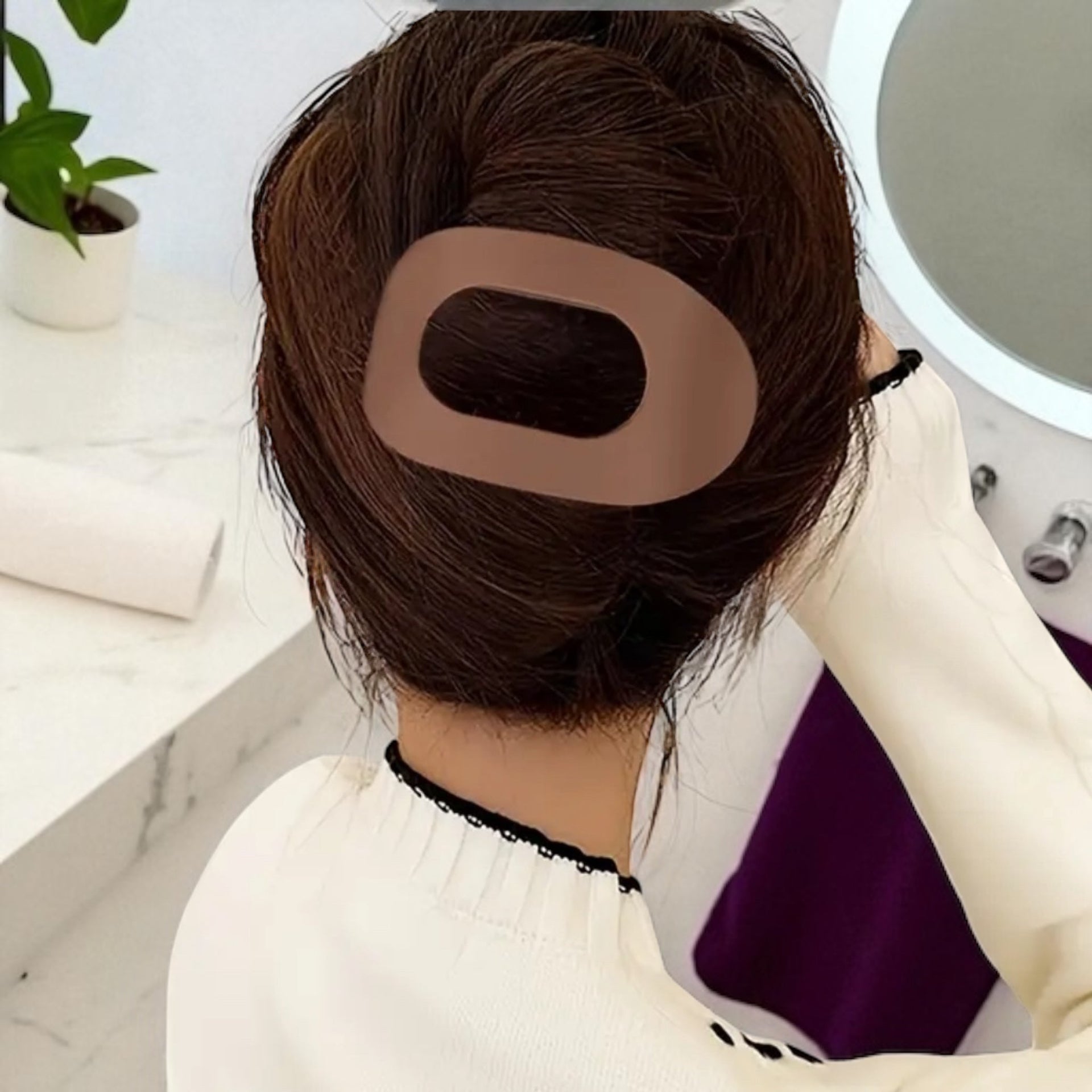 Haarklem plat set 4 stuks naturel-bruin - haarklemmen en -clips