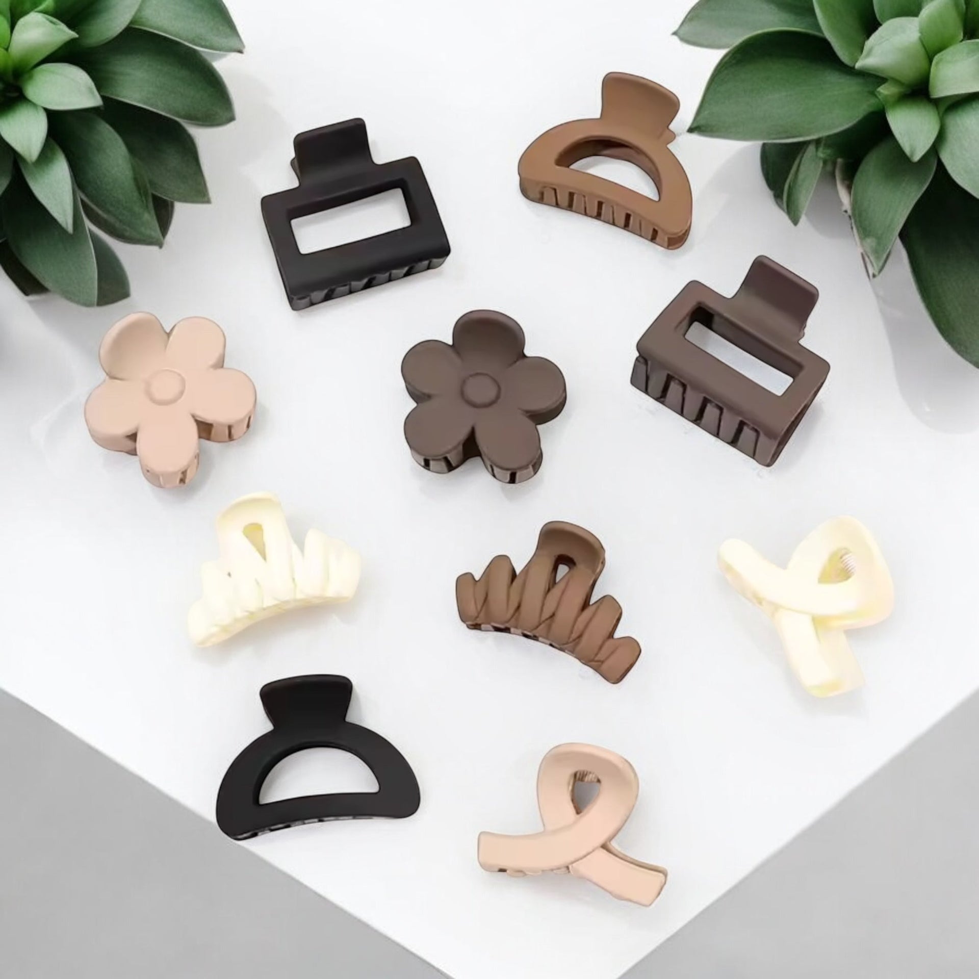 Haarklem set 10 stuks bruin mix - haarklemmen en -clips