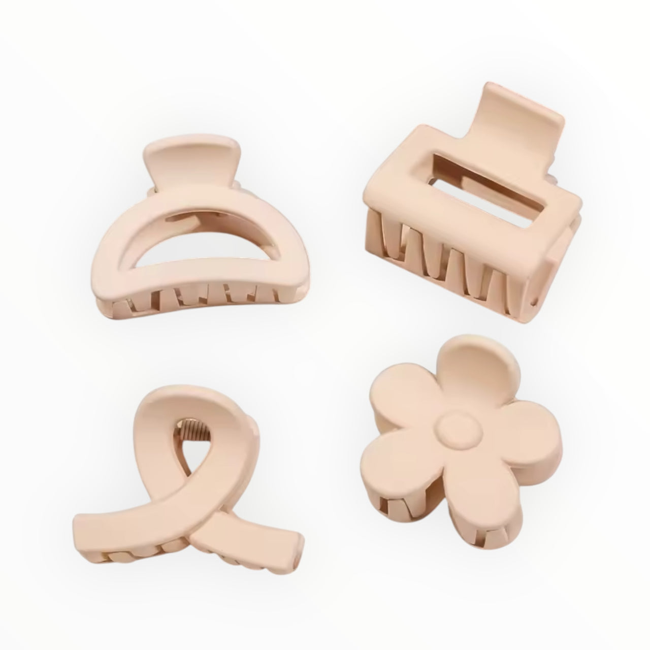 Haarklem set 4 stuks summer beige