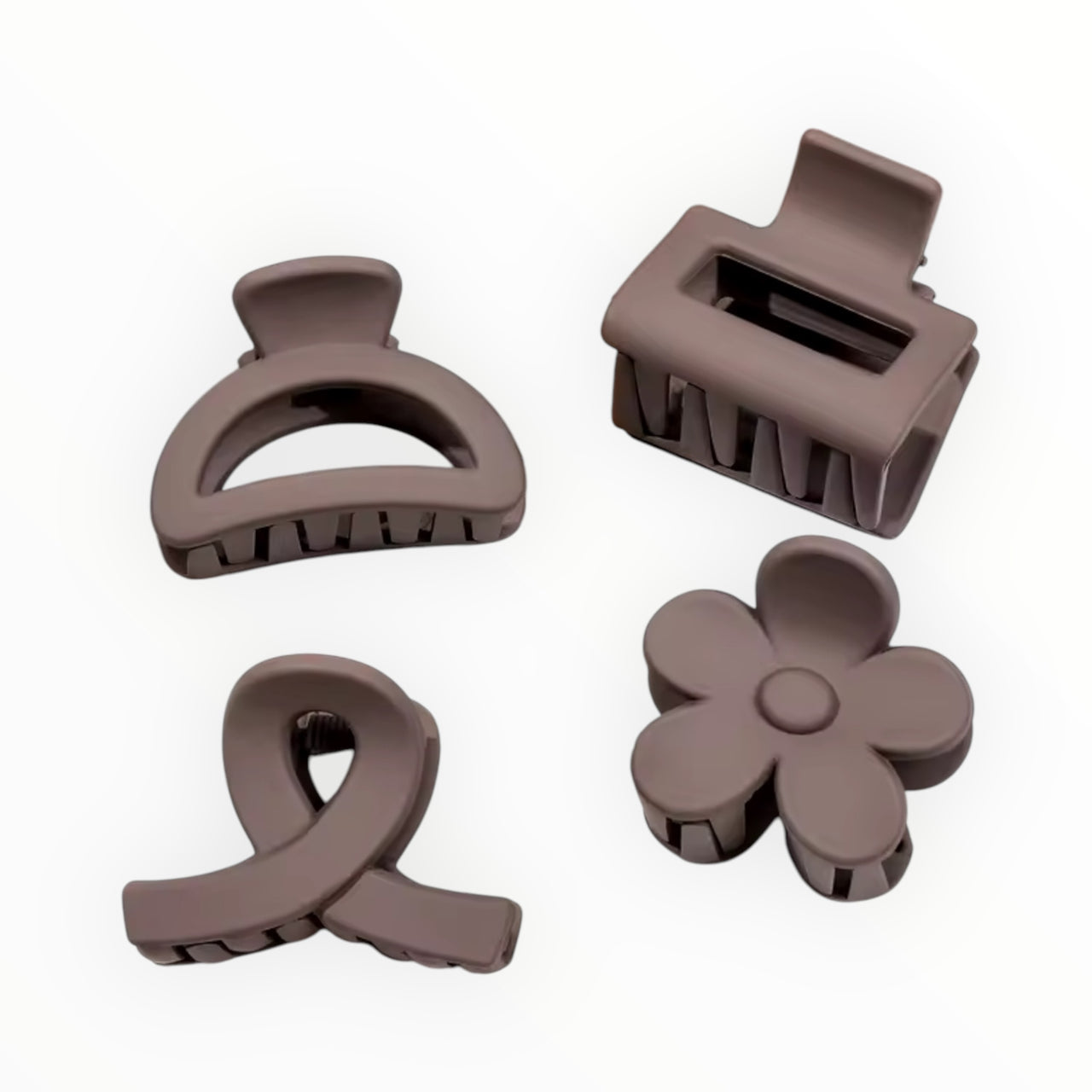 Haarklem set 4 stuks summer brown