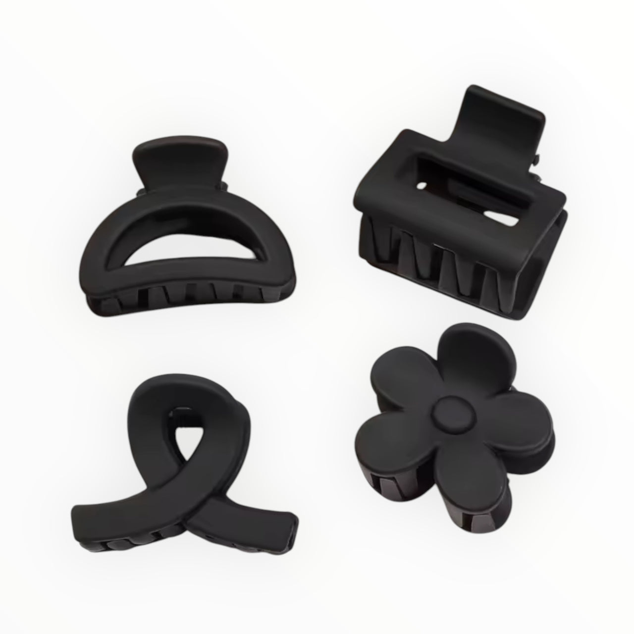 Haarklem set 4 stuks summer black
