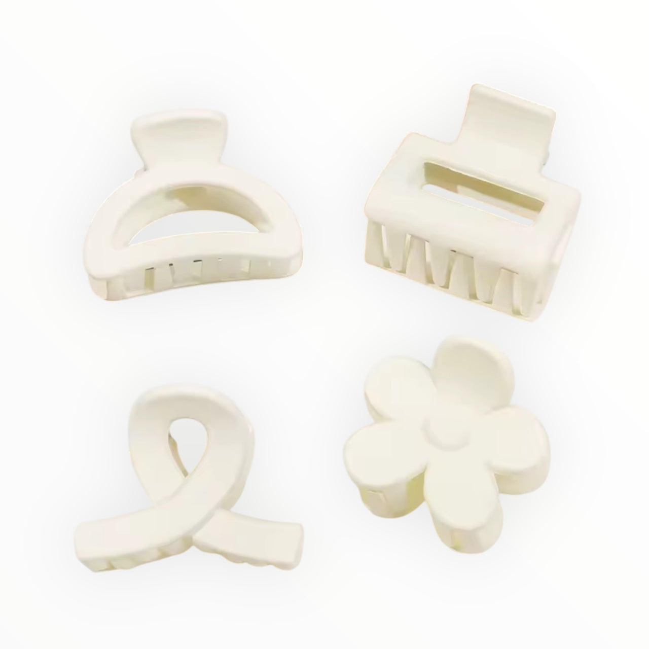 Haarklem set 4 stuks summer white