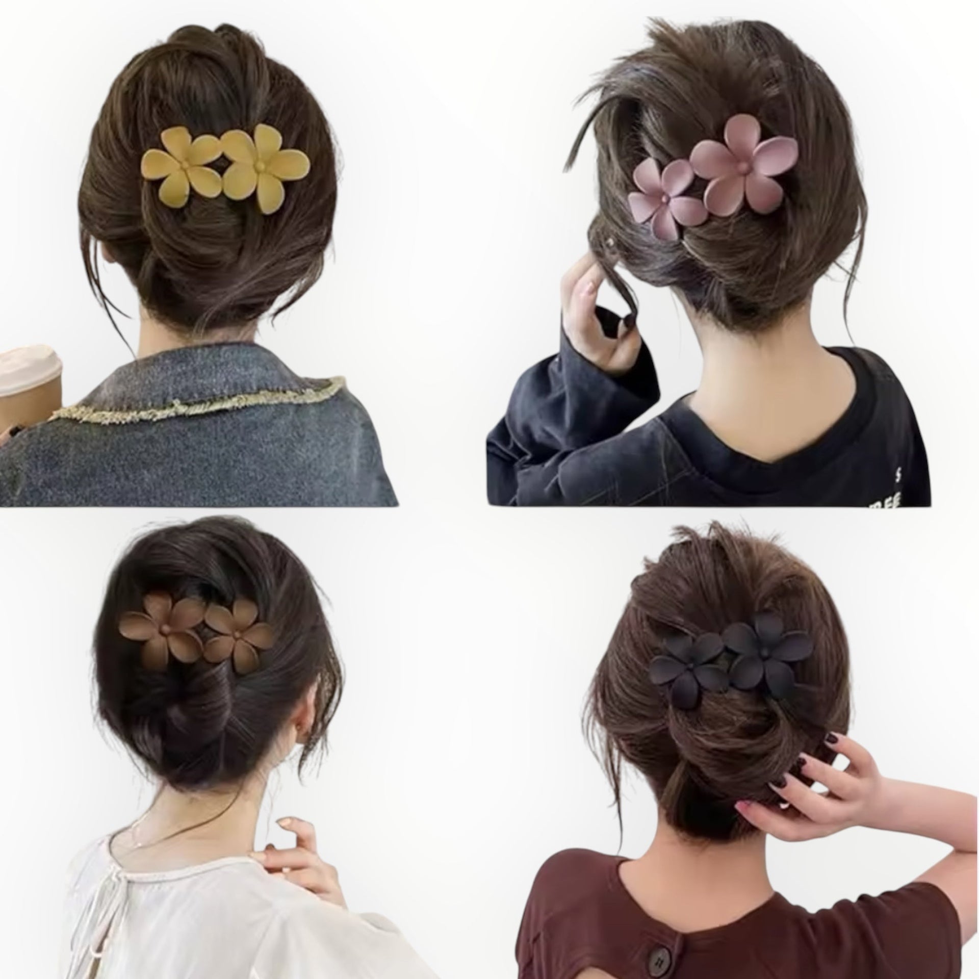 Haarklem summer flowers aubergine - haarklemmen en -clips