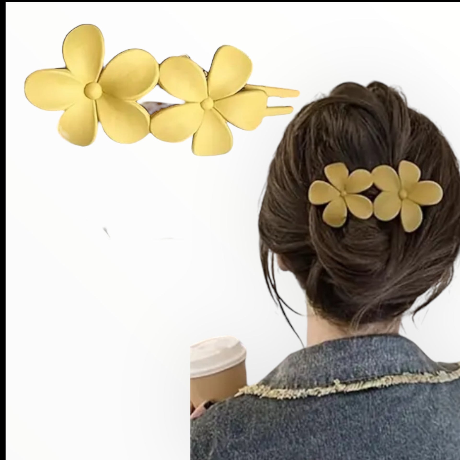 Haarklem summer flowers okergeel - haarklemmen en -clips