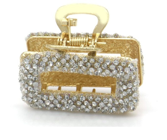 Haarklem Claw Goud Strass zilver – Elegante Metalen Haarklem voor Dames | Sterke Haarclip