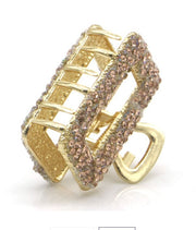 Haarklem Claw Goud Strass champagne – Elegante Metalen Haarklem voor Dames | Sterke Haarclip
