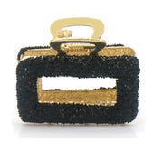 Haarklem Claw Goud Strass zwart – Elegante Metalen Haarklem voor Dames | Sterke Haarclip