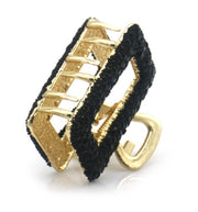 Haarklem Claw Goud Strass zwart – Elegante Metalen Haarklem voor Dames | Sterke Haarclip