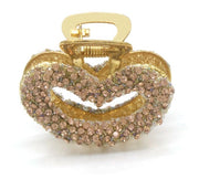 Haarklem Hart Goud Strass champagne – Elegante Metalen Haarklem voor Dames | Sterke Haarclip