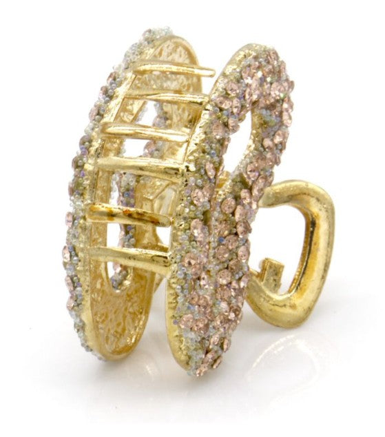 Haarklem Hart Goud Strass champagne – Elegante Metalen Haarklem voor Dames | Sterke Haarclip