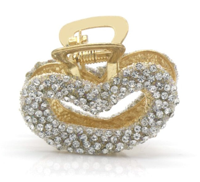 Haarklem Hart Goud Strass – Elegante Metalen Haarklem voor Dames | Sterke Haarclip