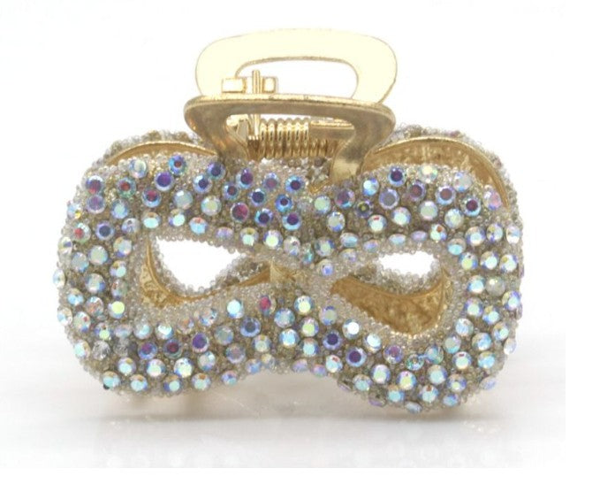 Haarklem Infinity Goud multi Strass – Elegante Metalen Haarklem voor Dames | Sterke Haarclip