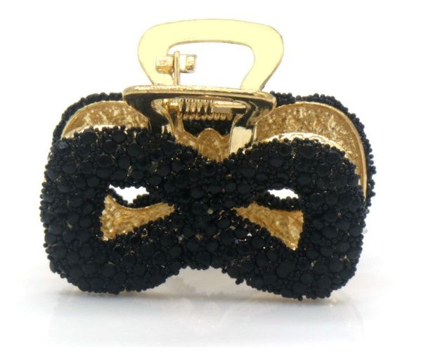 Haarklem Infinity Goud Strass zwart – Elegante Metalen Haarklem voor Dames | Sterke Haarclip