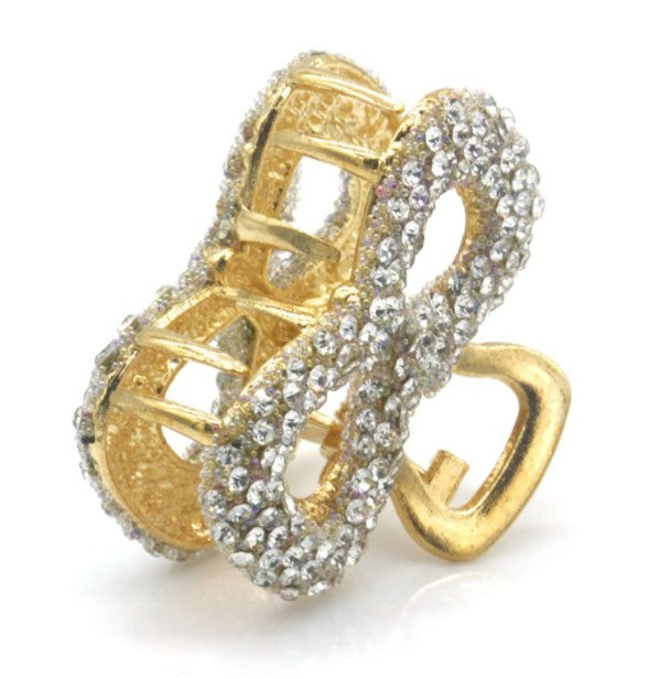 Haarklem Infinity Goud Strass zilver – Elegante Metalen Haarklem voor Dames | Sterke Haarclip