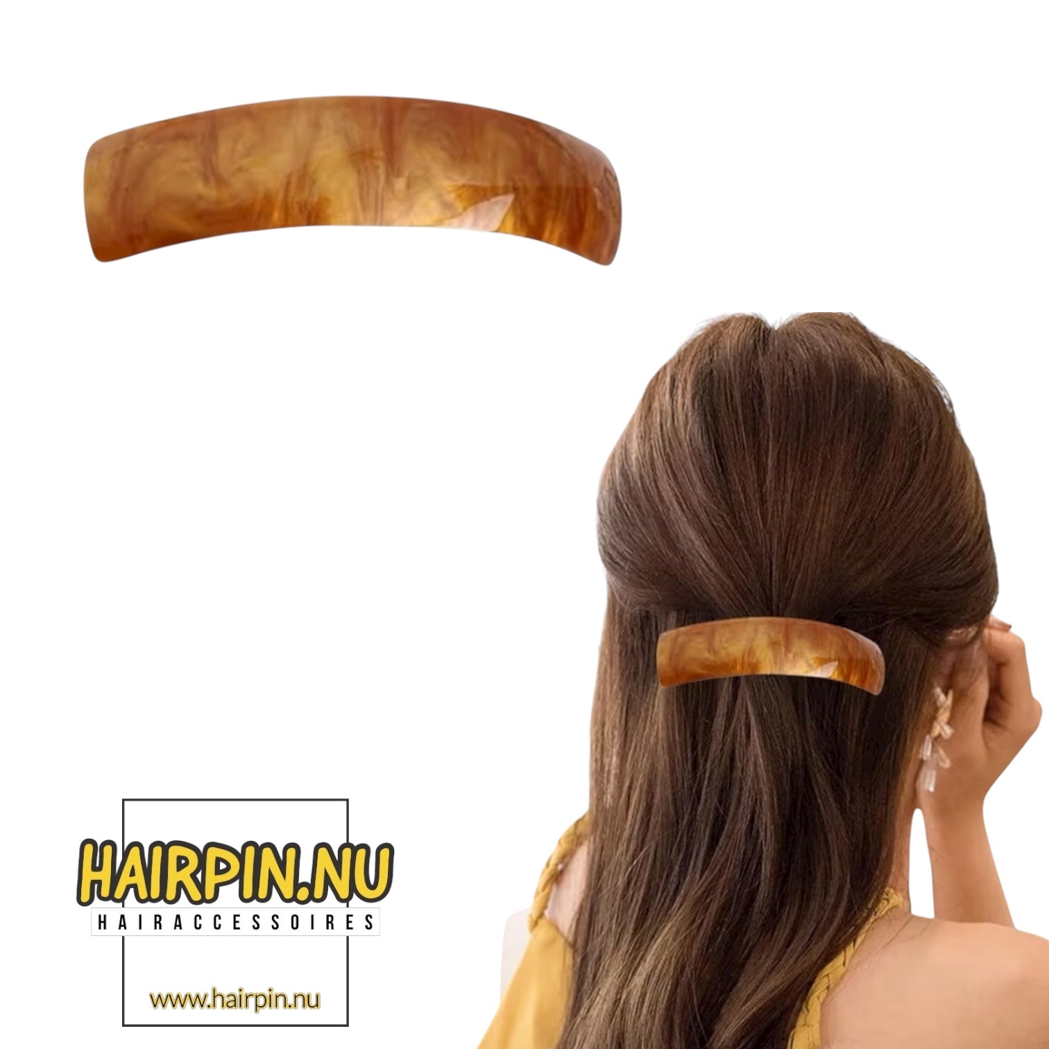 Haarspeld camel bruin – elegant & tijdloos - haarspelden