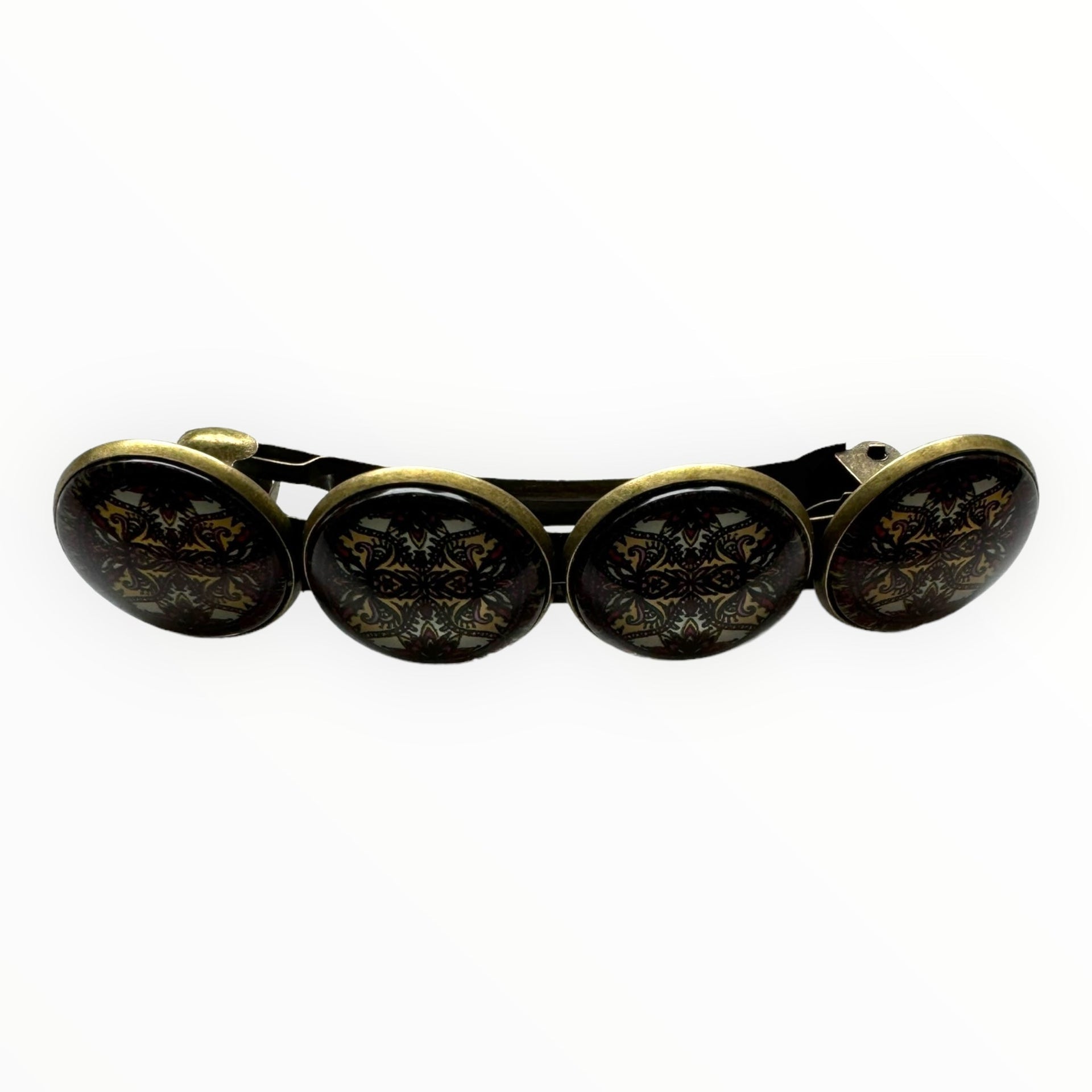 Haarspeld color hairclip bruinrood print xl