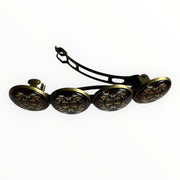 Haarspeld color hairclip bruinrood print xl