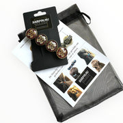 Haarspeld color hairclip bruinrood print xl