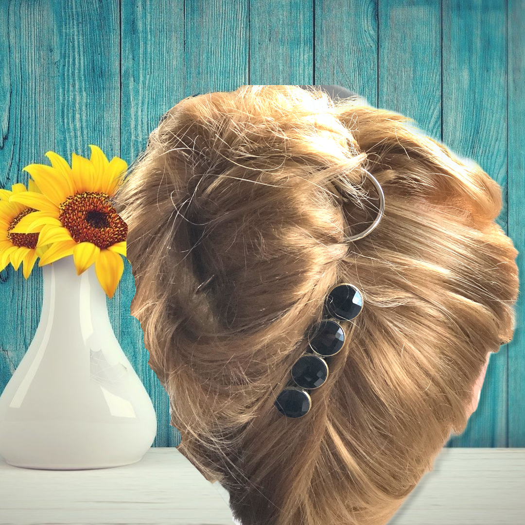 Haarspeld color hairclip glossy zwart