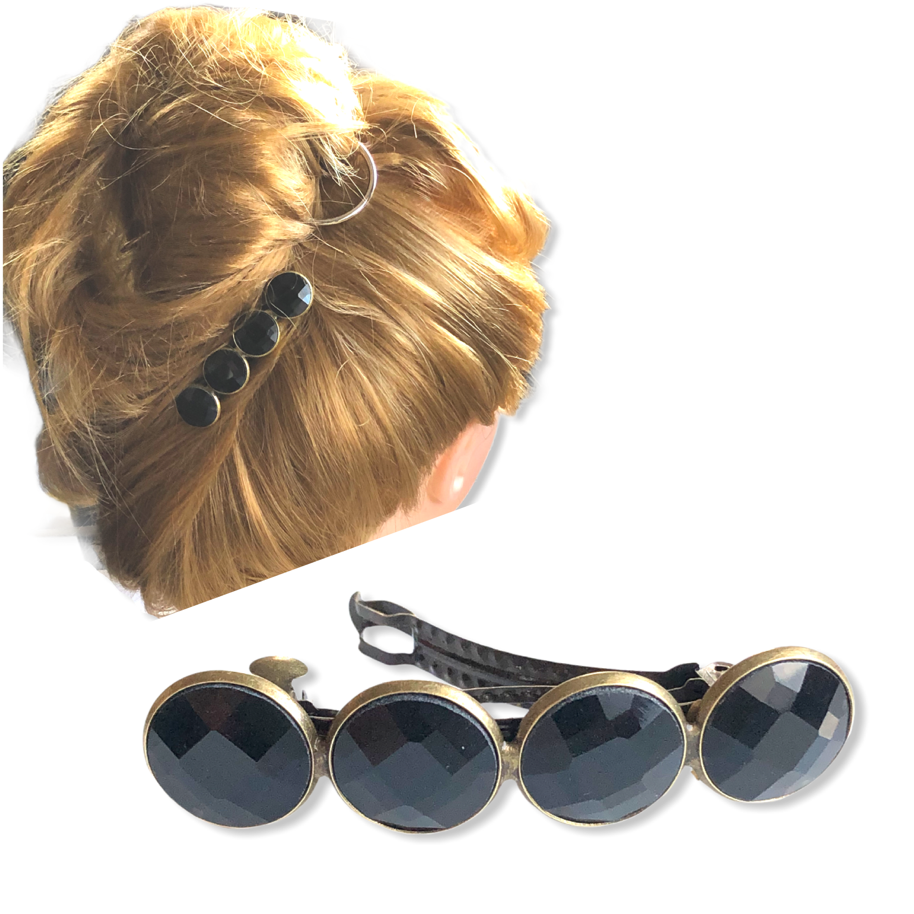 Haarspeld color hairclip glossy zwart