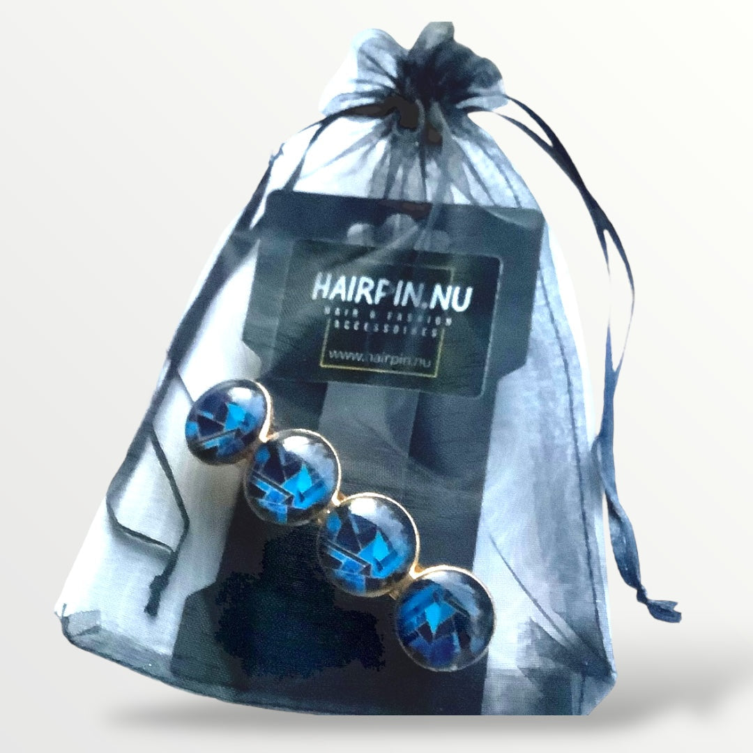 Haarspeld color hairclip goud blauw xl - haarspelden