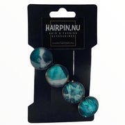 Haarspeld color hairclip grijs blauwgroen wit mix xl - haarspelden