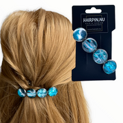 Haarspeld color hairclip grijs blauwgroen wit mix xl - haarspelden