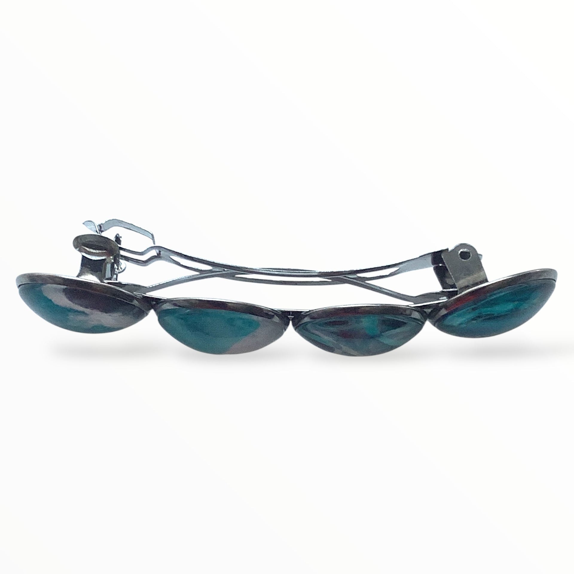 Haarspeld color hairclip grijs blauwgroen wit mix xl - haarspelden