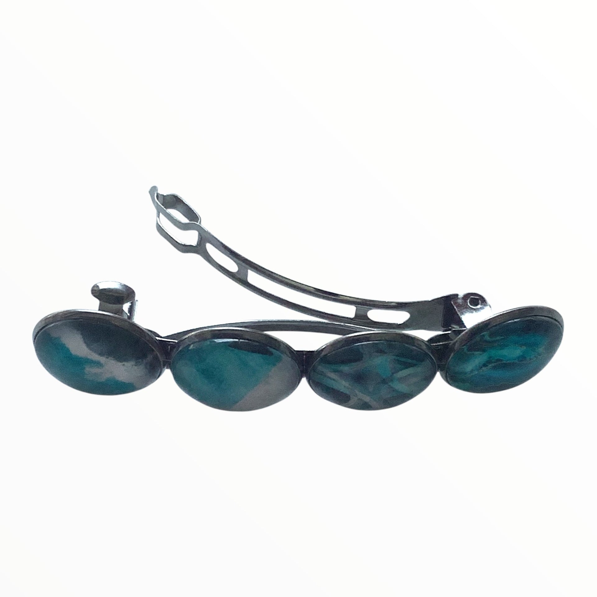 Haarspeld color hairclip grijs blauwgroen wit mix xl - haarspelden