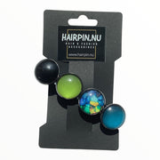 Haarspeld color hairclip groen blauw xl - haarspelden