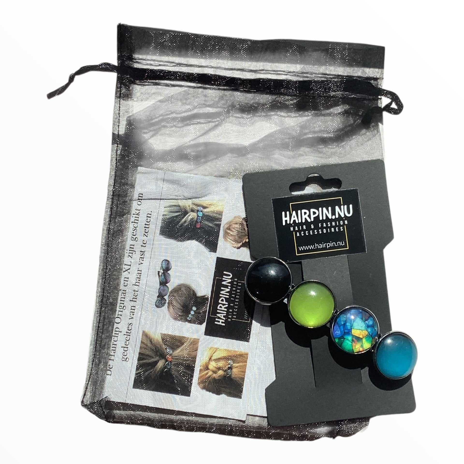 Haarspeld color hairclip groen blauw xl - haarspelden