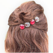 Haarspeld color hairclip ibiza print roodbruin xl - haarspelden