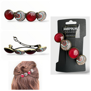 Haarspeld color hairclip ibiza print roodbruin xl - haarspelden