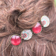 Haarspeld color hairclip ibiza print roodbruin xl - haarspelden