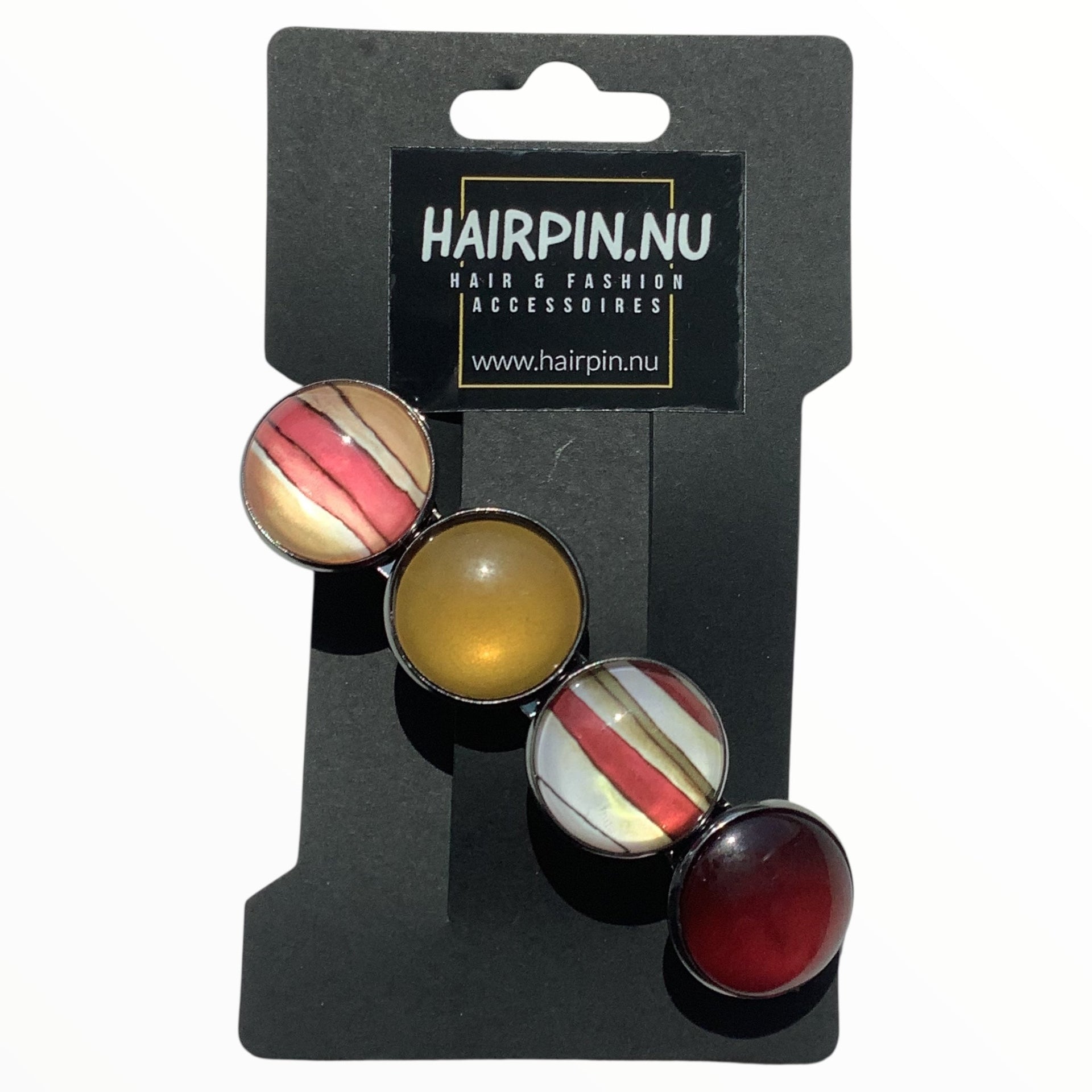 Haarspeld color hairclip mosgroen roodbruin xl - haarspelden