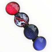 Haarspeld color hairclip paars lila blauw print xl - haarspelden