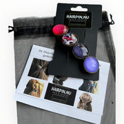 Haarspeld color hairclip paars lila blauw print xl - haarspelden