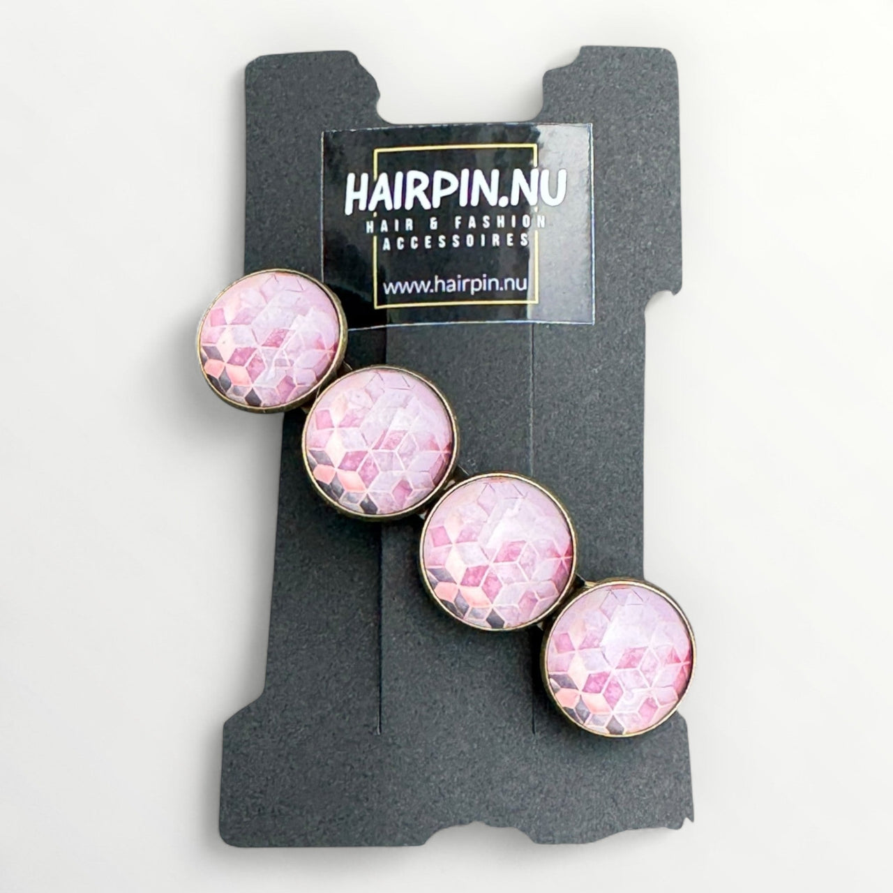 Haarspeld color hairclip roze print xl - haarspelden