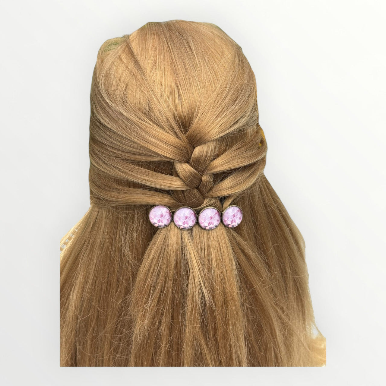 Haarspeld color hairclip roze print xl - haarspelden