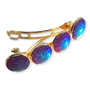 Haarspeld color hairclip shine blauw paars xl