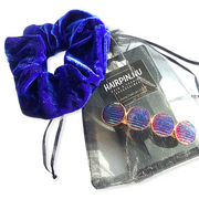 Haarspeld color hairclip shine blauw paars xl