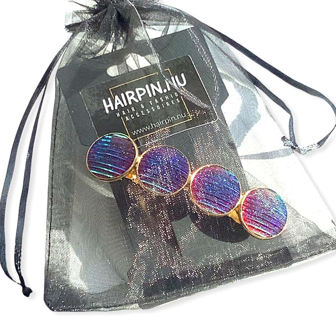 Haarspeld color hairclip shine blauw paars xl