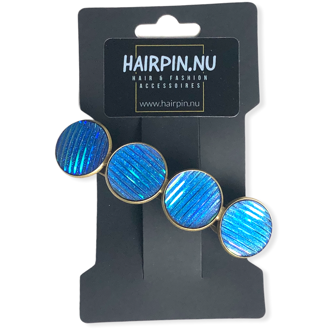 Haarspeld color hairclip shine blauw xl