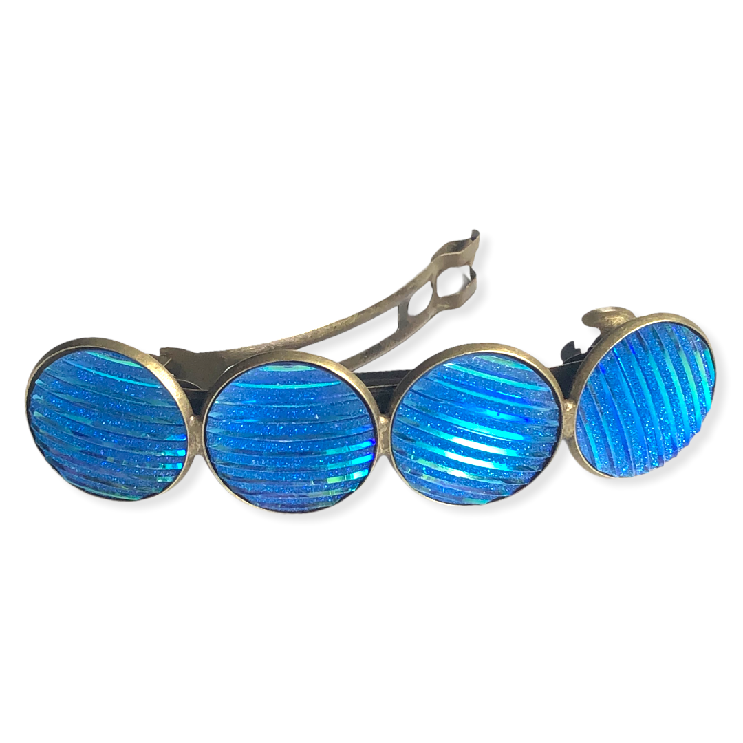 Haarspeld color hairclip shine blauw xl