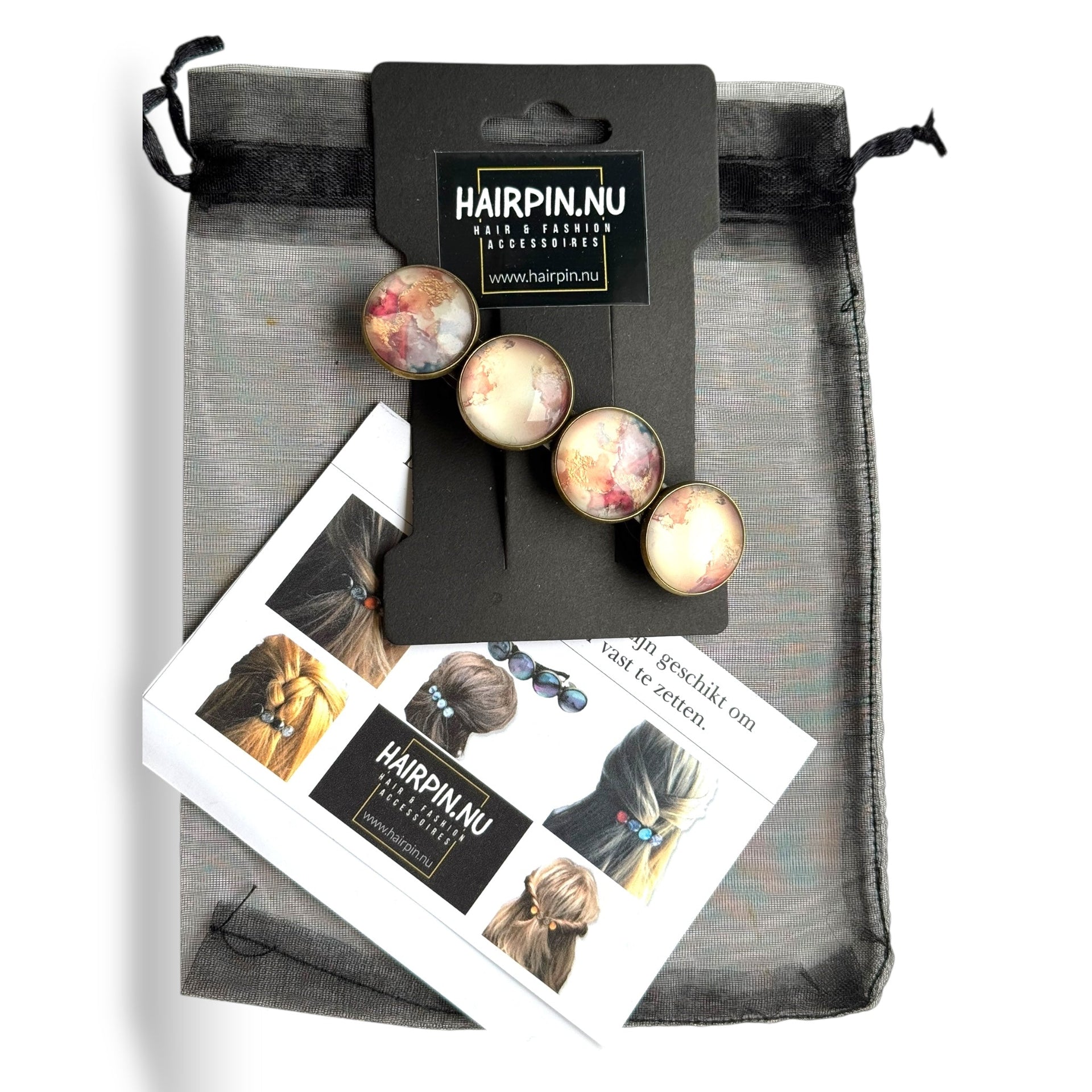 Haarspeld color hairclip xl – bruin beige creme - haarspelden