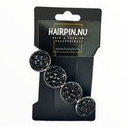 Haarspeld color hairclip xl glas cabochon robuust zwart