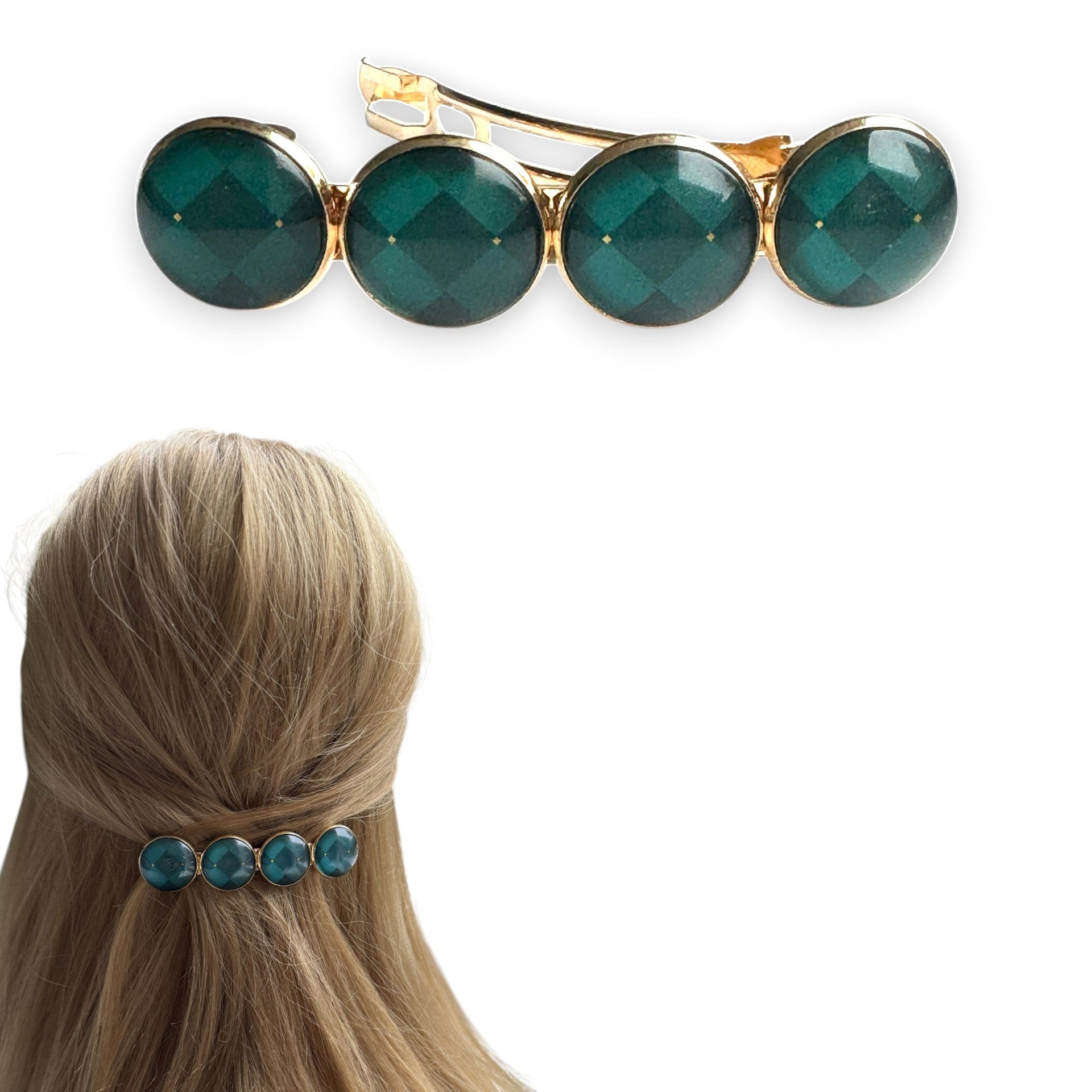 Haarspeld color hairclip xl – goud - groen - haarspelden