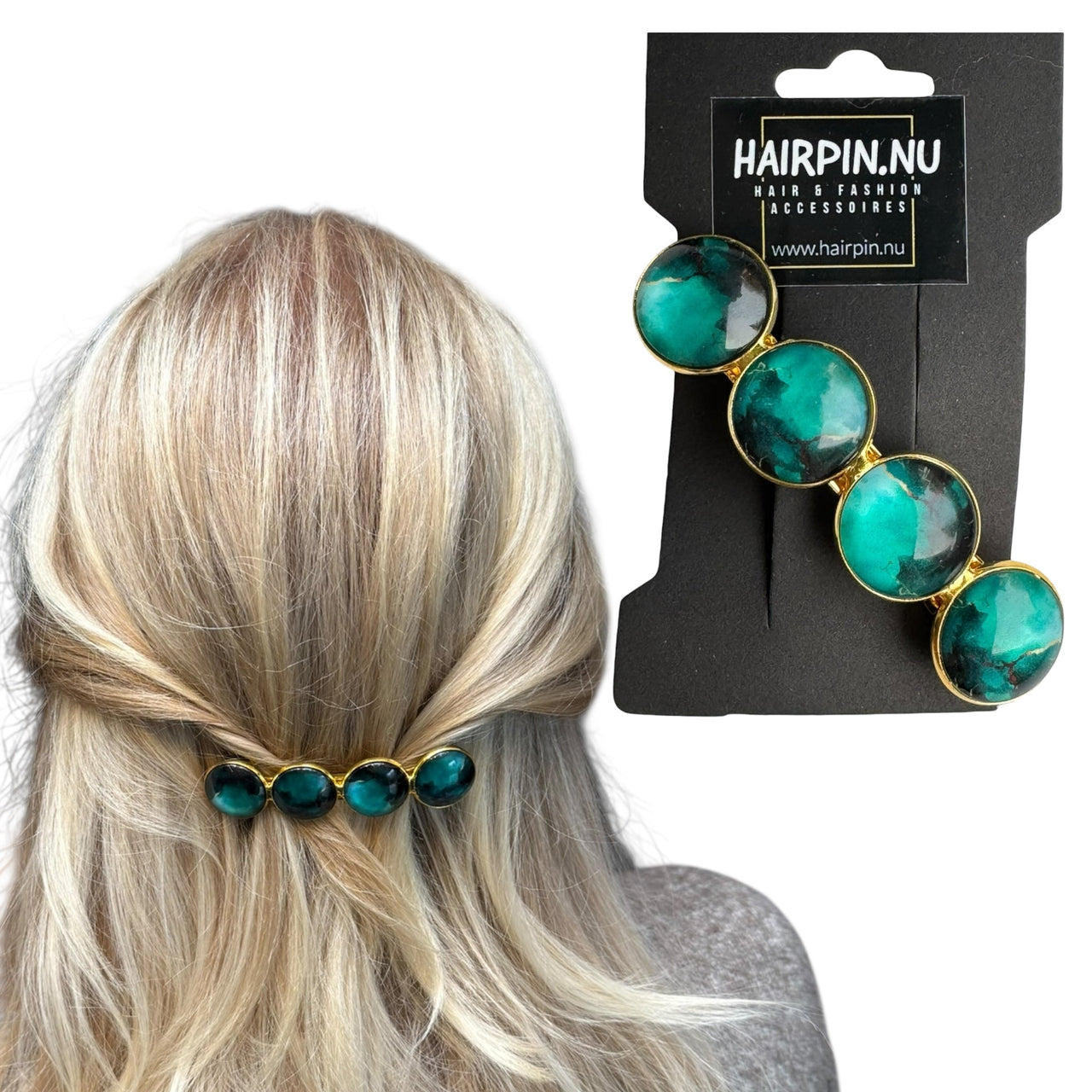 Haarspeld color hairclip xl – groen goud - haarspelden